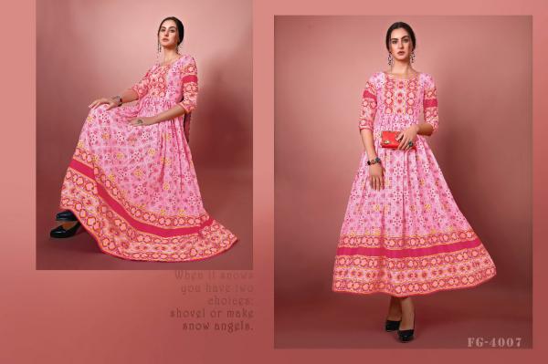 Fg Jennifer 4006 Fancy Chinon Anarkali Long Kurti Collection